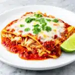 baked chicken enchilada casserole - featured image