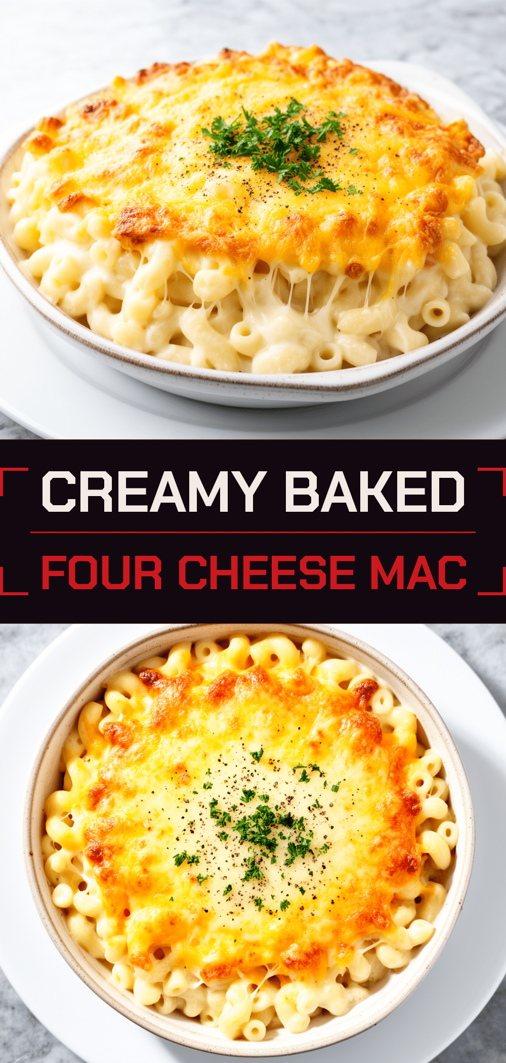 Baked Four-Cheese Mac and Cheese: Easy Weeknight Dinner 5 baked four-cheese mac and cheese recipe