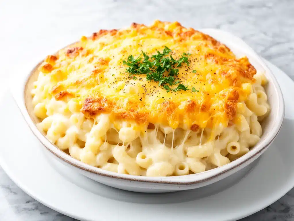Home 3 baked four-cheese mac and cheese - featured image