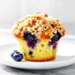 bakery-style blueberry muffins with streusel - featured image