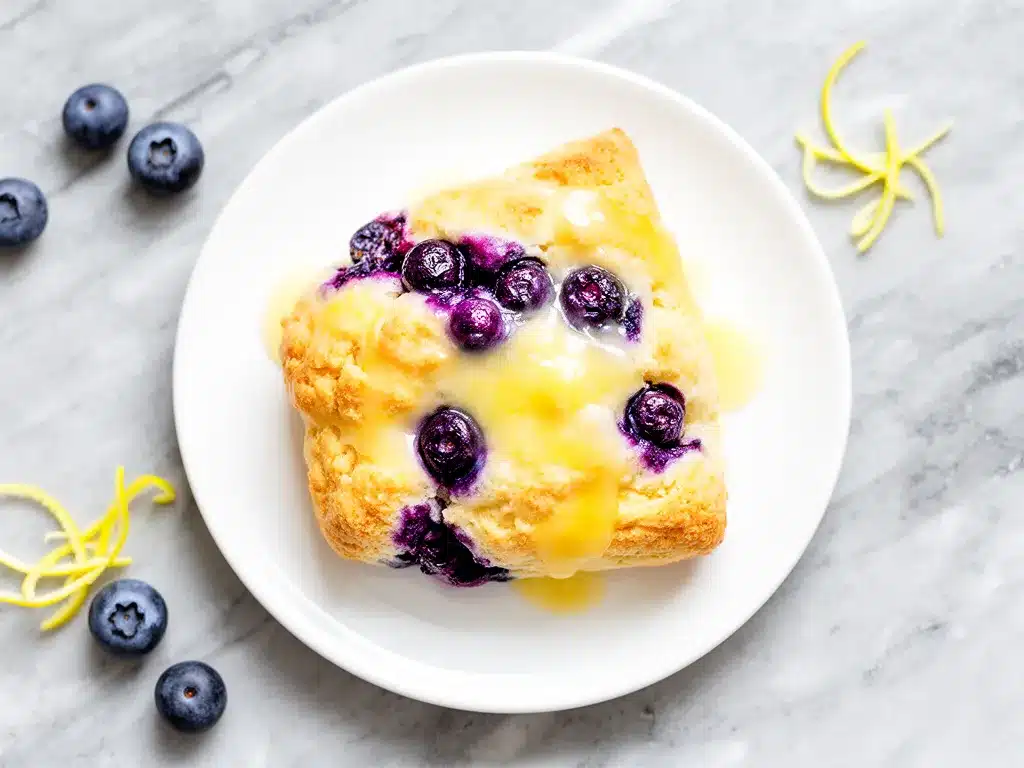 B uttery Lemon Blueberry Scones: 5-Step Brunch Recipe 4 Buttery Lemon Blueberry Scones with Glaze preparation steps