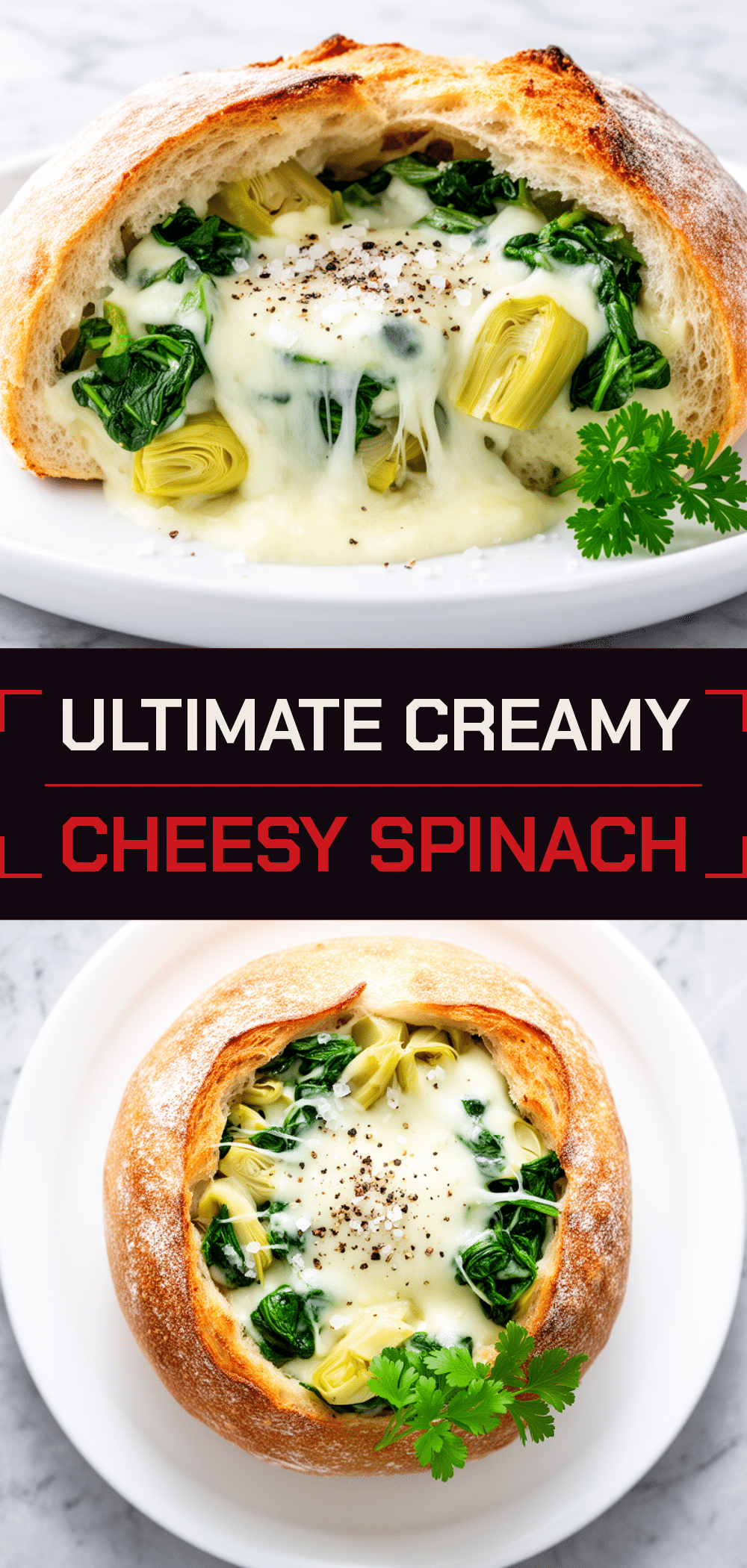 Cheesy Spinach and Artichoke Stuffed Bread: 15-Min Party Dip 5 cheesy spinach and artichoke stuffed bread recipe