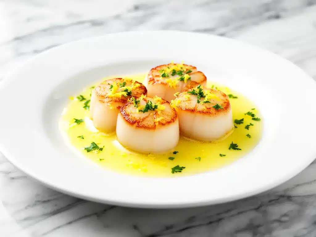 creamy lemon butter scallops - featured image