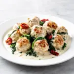 creamy Tuscan chicken meatballs - featured image