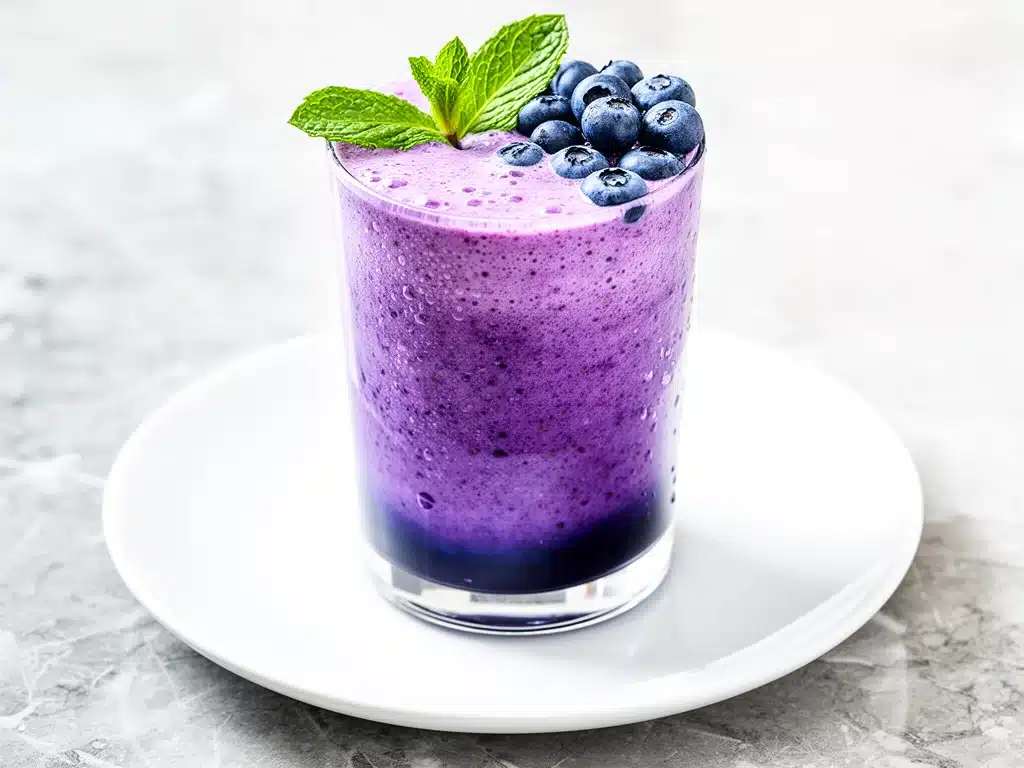 creamy vegan blueberry almond smoothie - featured image
