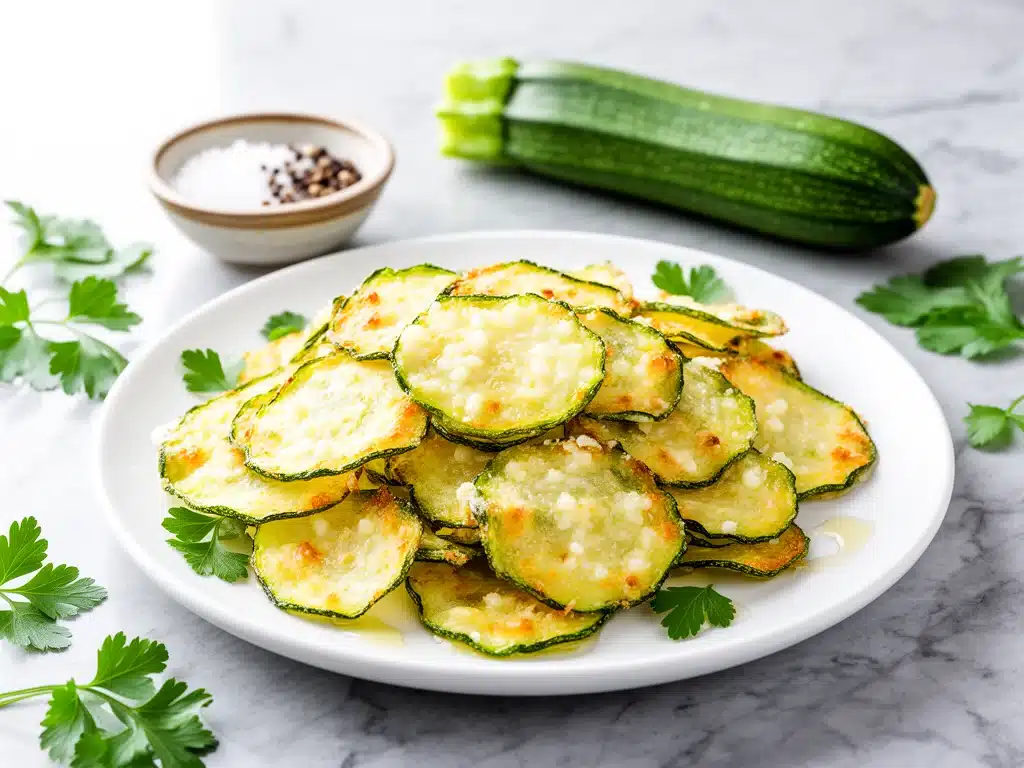 Crispy Baked Zucchini Parmesan Chips - featured image