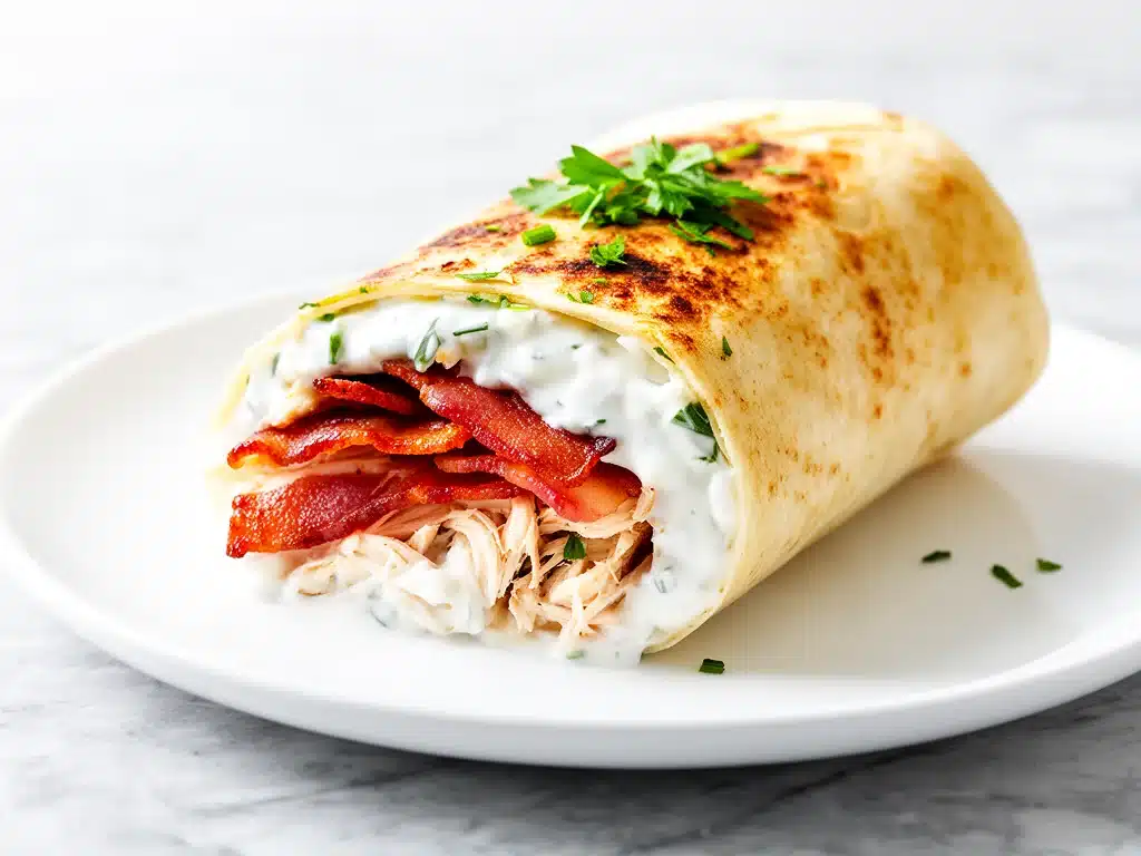 crispy chicken bacon ranch wraps - featured image