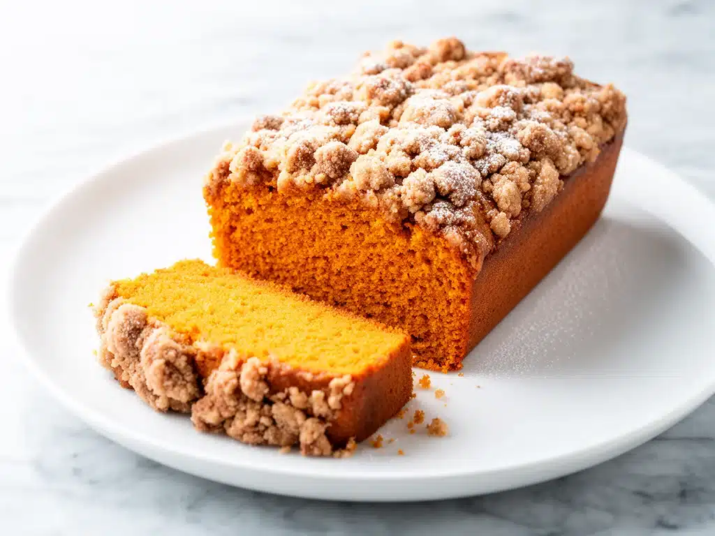 fall pumpkin streusel coffee cake - featured image