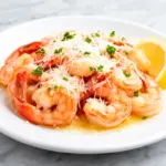 garlic parmesan baked shrimp - featured image