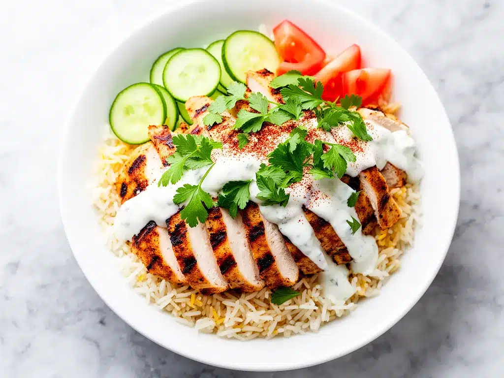 Grilled Chicken Shawarma Bowls: Easy Garlic Sauce Recipe 4 Grilled Chicken Shawarma Bowls preparation steps
