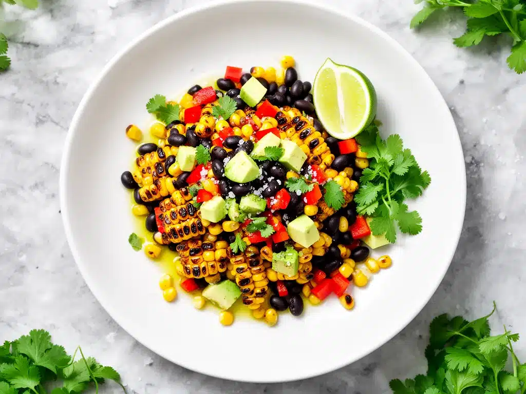 Grilled Corn and Black Bean Salad: Best 3-Ingredient Labor Day Side 4 grilled corn and black bean salad preparation steps