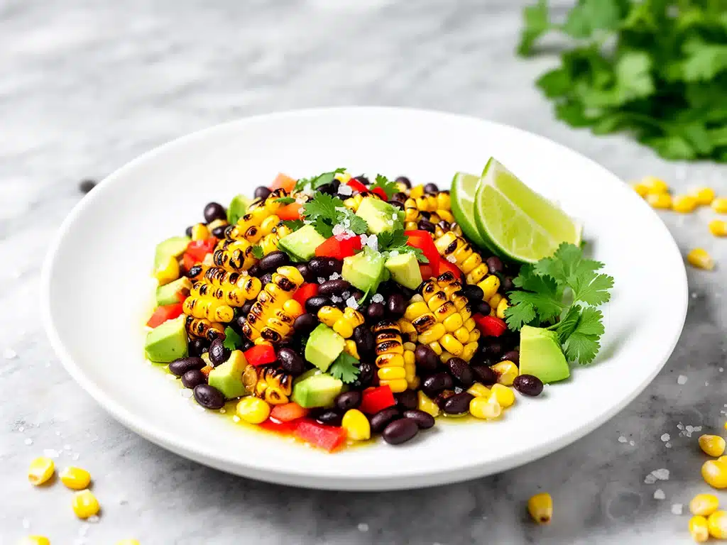 grilled corn and black bean salad - featured image