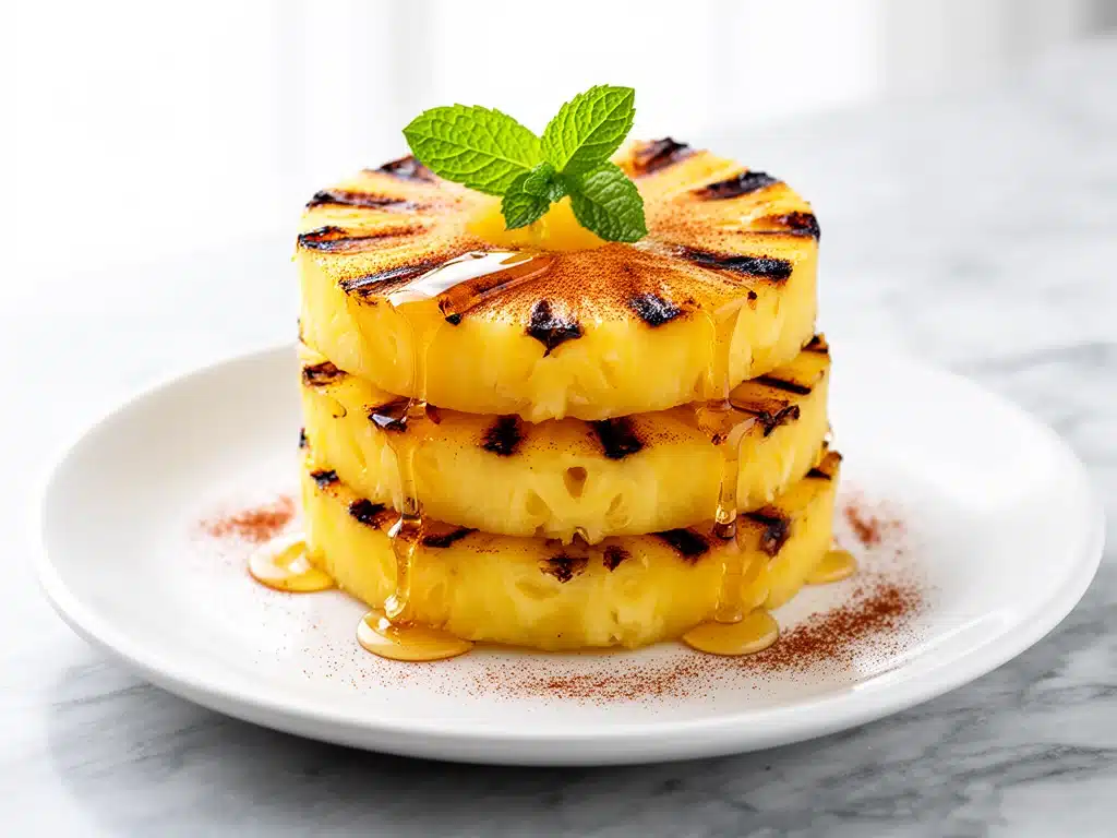 grilled pineapple with cinnamon and honey - featured image