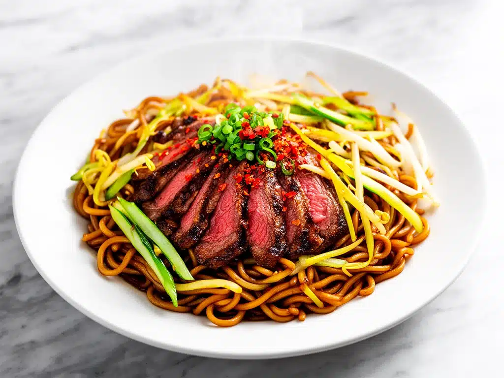 Japanese beef yakisoba noodles - featured image