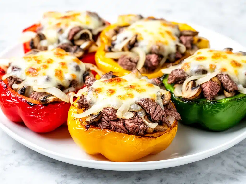 Keto Philly Cheesesteak Stuffed Peppers - featured image