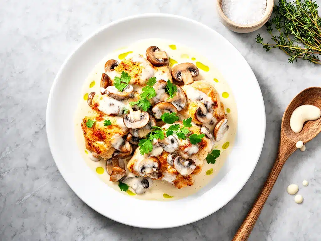 One-Pan Creamy Mushroom Chicken: 30-Minute Easy Dinner 4 One-Pan Creamy Mushroom Chicken preparation steps