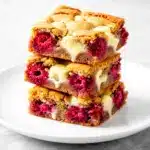 Raspberry White Chocolate Blondies - featured image