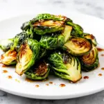 roasted honey balsamic brussels sprouts - featured image