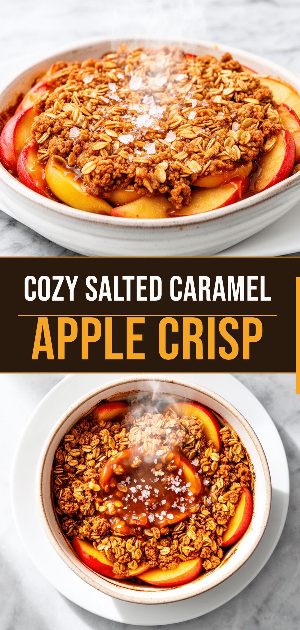 Salted Caramel Apple Crisp: 5-Ingredient Oat Topping 5 salted caramel apple crisp recipe