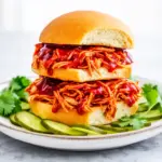 slow cooker BBQ pulled chicken sliders - featured image
