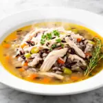 slow cooker chicken and wild rice soup - featured image
