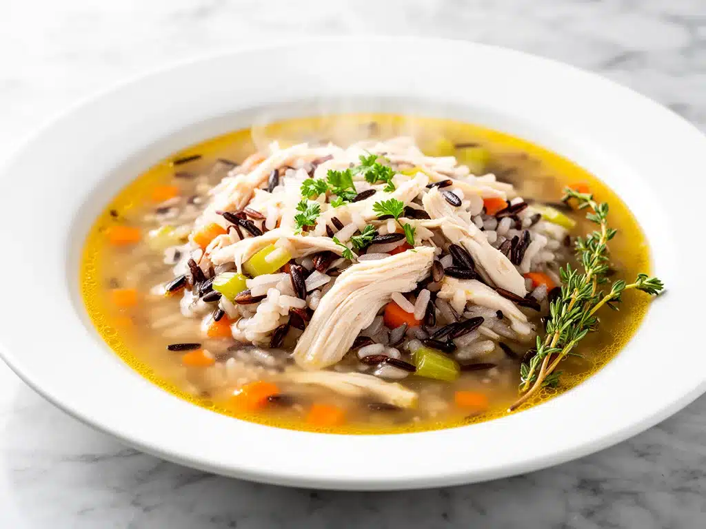 slow cooker chicken and wild rice soup - featured image