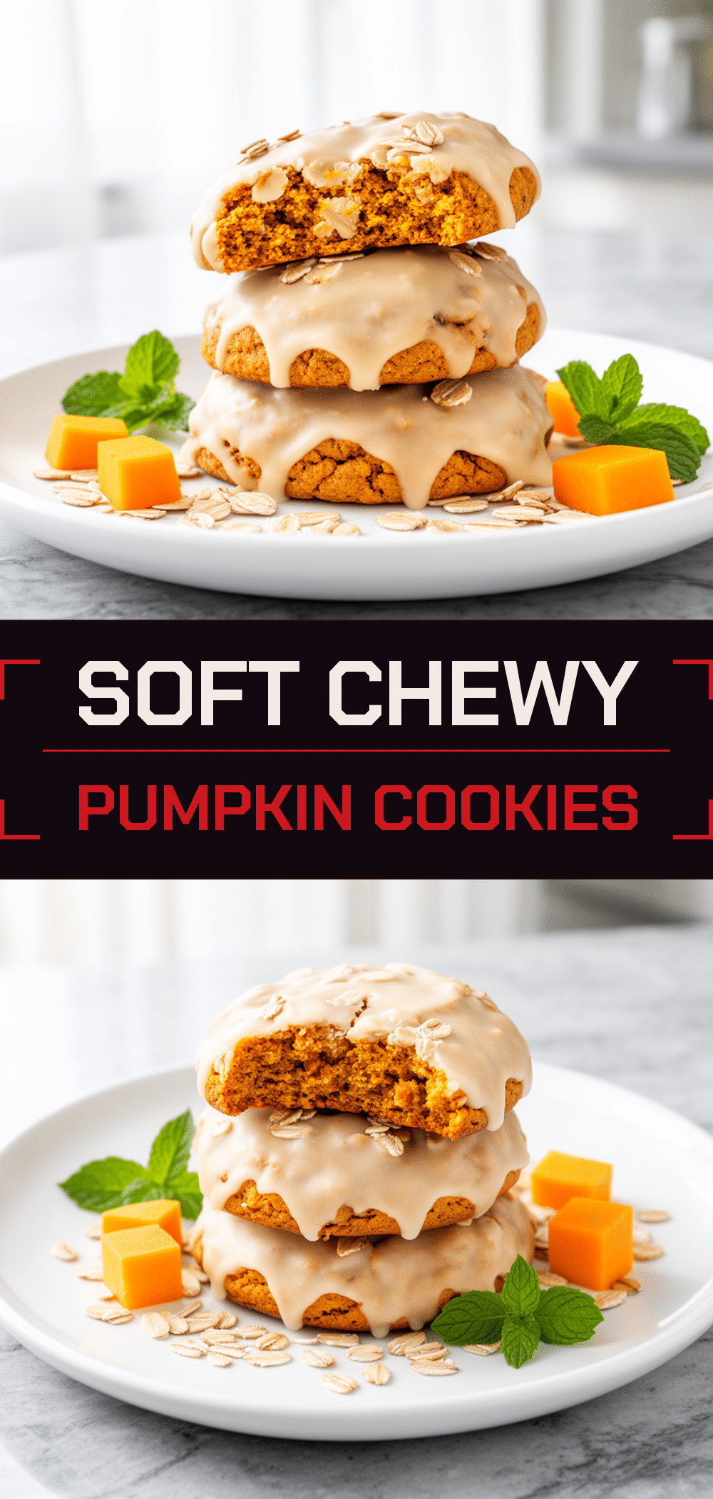 Soft Iced Pumpkin Oatmeal Cookies: 10 Easy Fall Mornings 5 Soft Iced Pumpkin Oatmeal Cookies recipe