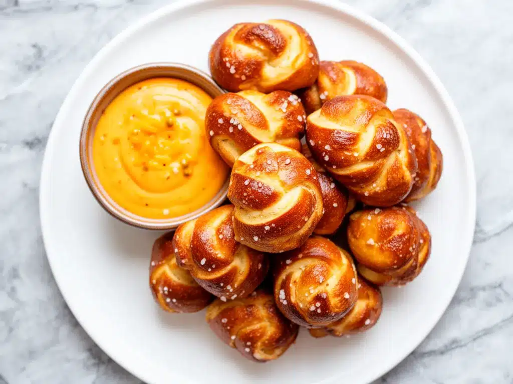 Football Party Soft Pretzel Bites: Best Easy Beer Cheese Dip 4 soft pretzel bites preparation steps