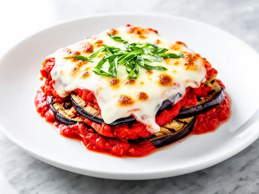 vegetarian baked eggplant parmesan - featured image