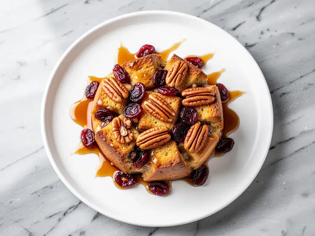 Autumn Cranberry Pecan Bread Pudding: 5-Ingredient Dessert 4 Autumn Cranberry Pecan Bread Pudding preparation steps