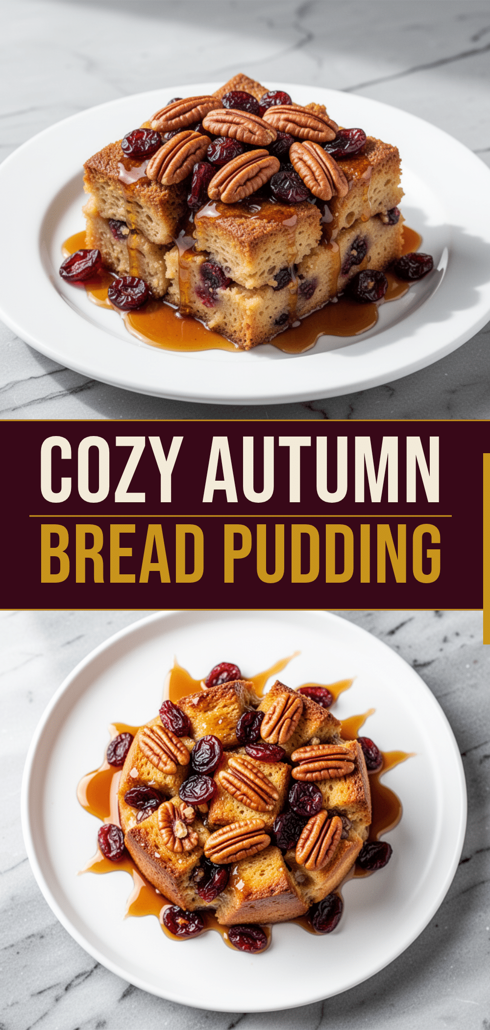 Autumn Cranberry Pecan Bread Pudding: 5-Ingredient Dessert 5 Autumn Cranberry Pecan Bread Pudding recipe