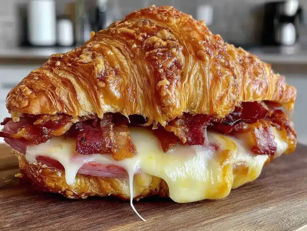 back to school ham and cheese croissant sandwiches - featured image