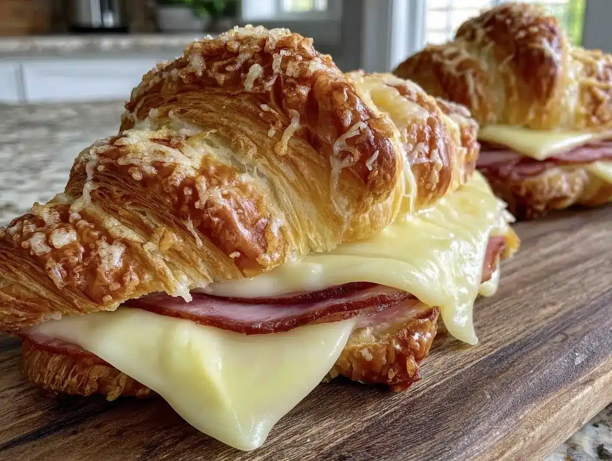 Back to School Ham and Cheese Croissant Sandwiches: 3 Ingredients 4 back to school ham and cheese croissant sandwiches preparation steps