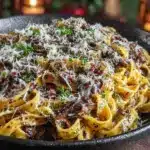 black garlic butter pasta - featured image