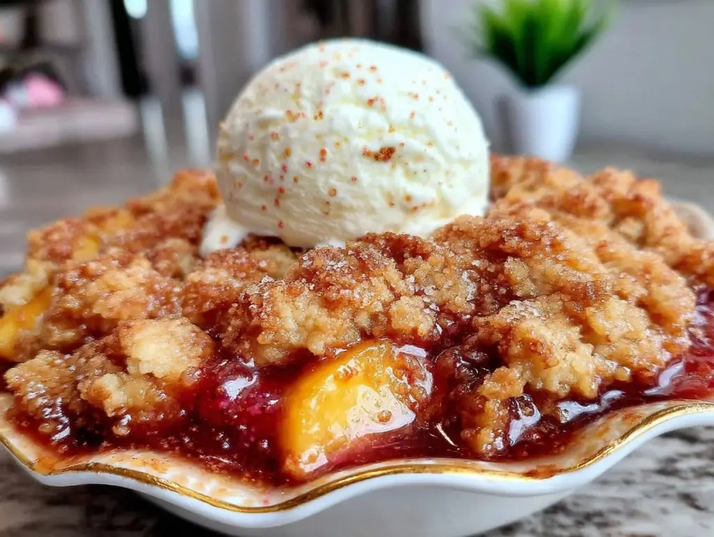 bourbon peach cobbler - featured image