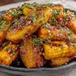 brown butter honey roasted carrots with thyme - featured image