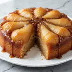 brown butter pear upside-down cake - featured image