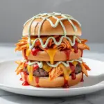cheesy crockpot buffalo chicken sliders - featured image