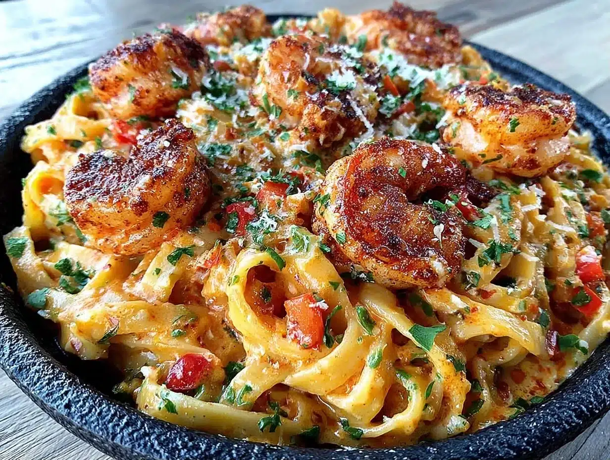 Creamy Cajun Shrimp Pasta: Easy Blackened Butter Recipe 4 creamy Cajun shrimp pasta preparation steps