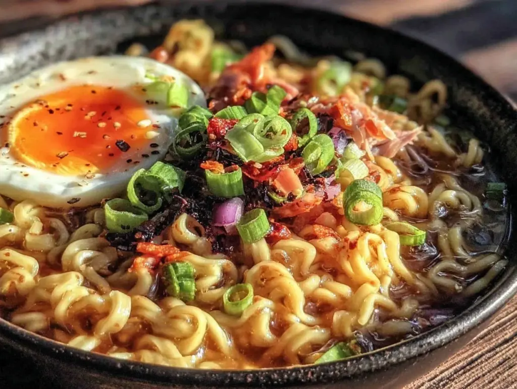 creamy garlic butter ramen - featured image