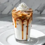 creamy iced caramel latte - featured image