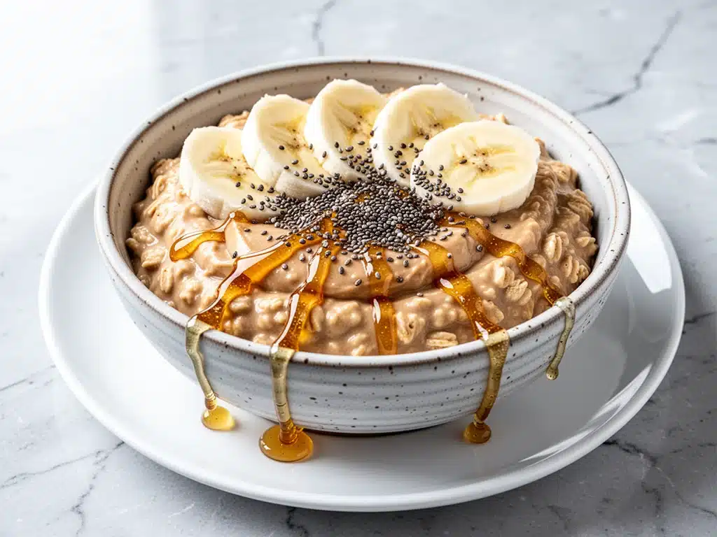 creamy peanut butter banana oats - featured image