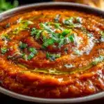 creamy roasted tomato basil soup - featured image