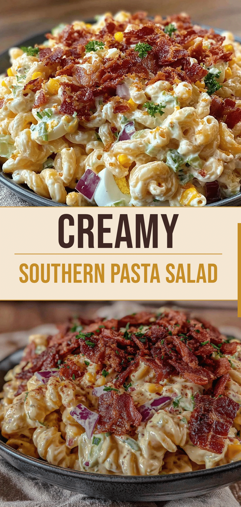 Easy Creamy Southern Style Pasta Salad with Bacon 5 creamy southern style pasta salad with bacon recipe
