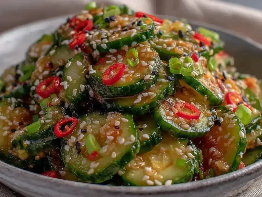 crunchy asian sesame cucumber salad - featured image