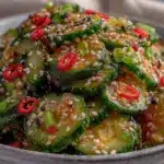 crunchy asian sesame cucumber salad - featured image