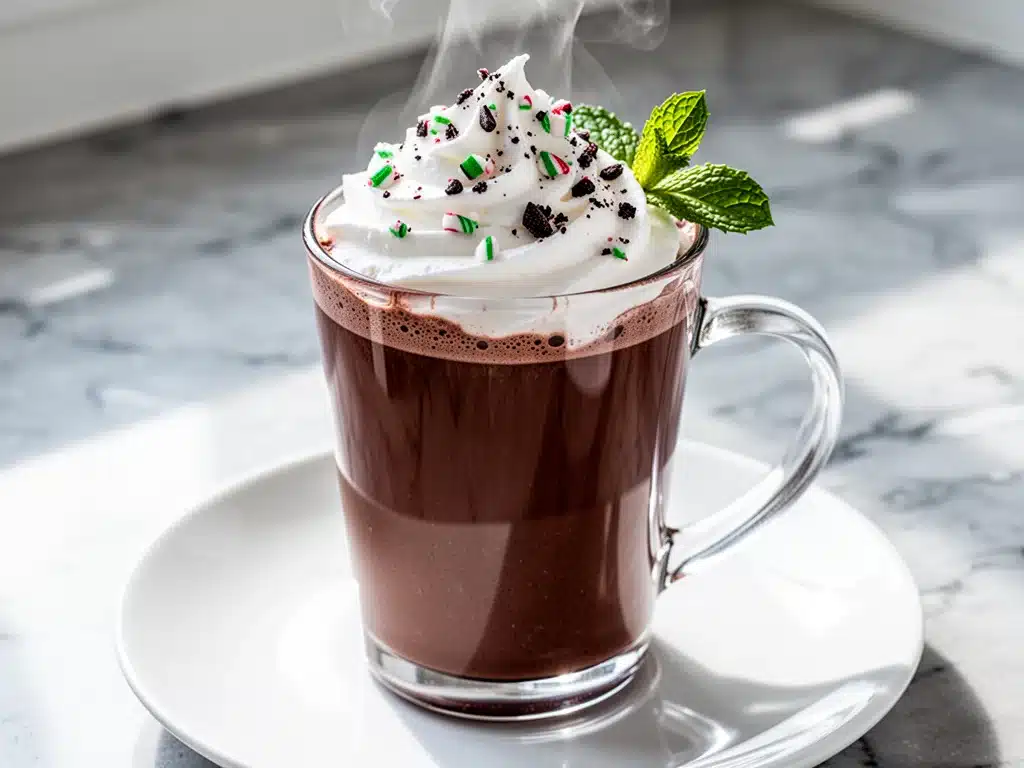 dairy-free chocolate peppermint hot cocoa - featured image