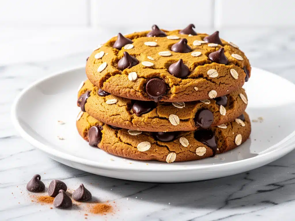 dairy-free fall pumpkin chocolate chip cookies - featured image
