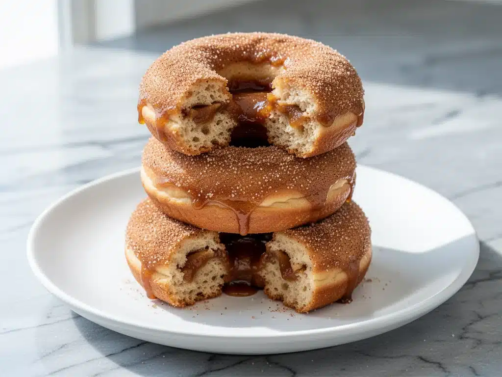 fall apple butter cinnamon donuts - featured image