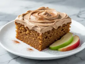 fall apple cider sheet cake - featured image